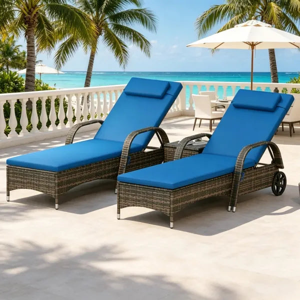 3-Piece Outdoor Lounge Chair Set