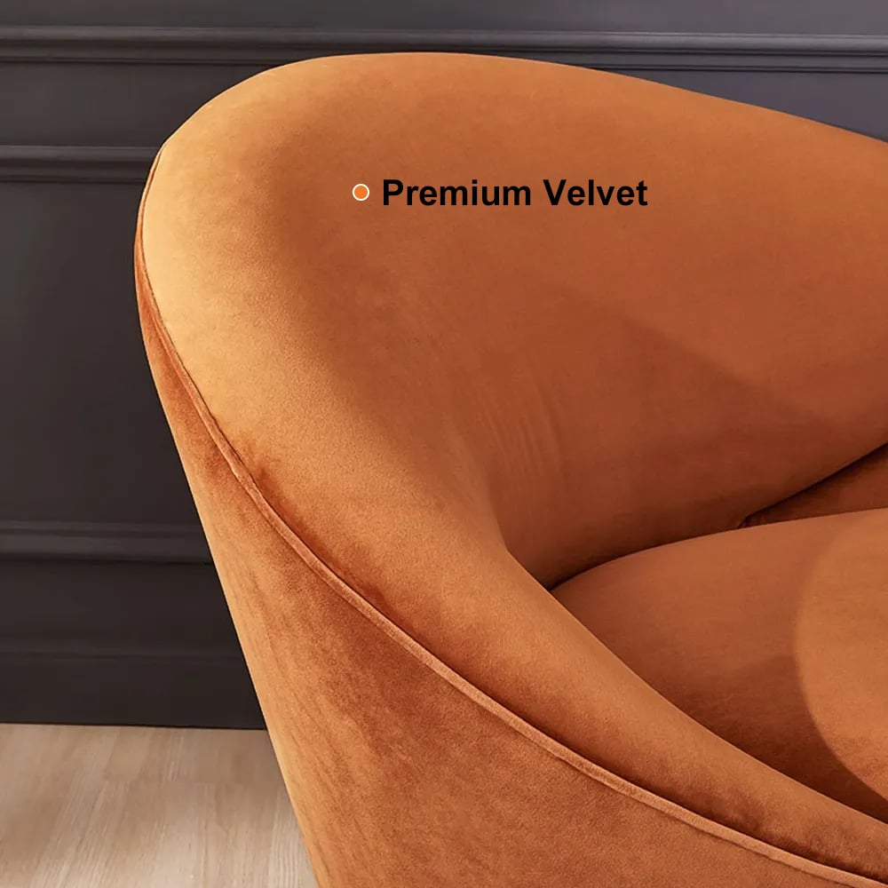 93" Velvet Upholstered Curved Sofa with Gold Legs